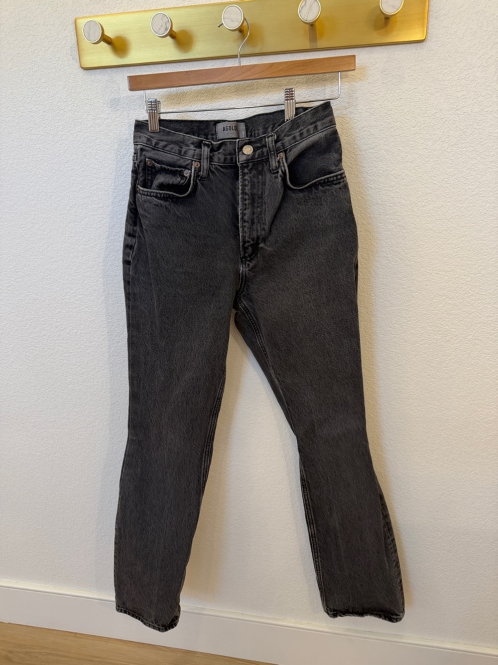 Agolde Black Washed High-Rise Jeans